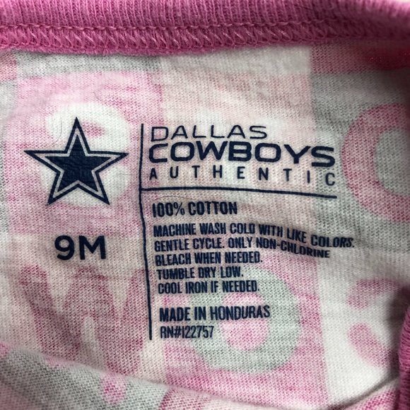 Dallas Cowboys Infant Girls Pink Block Bodysuit 9M - Picture 3 of 3